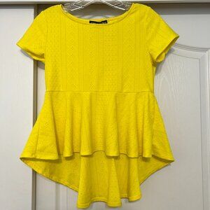 Yellow High/Low Blouse - Women's Size Medium - Brand: Always Indigo - Worn Once